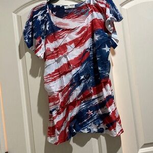 Indigo Soul Red, White, and Blue Short Sleeve Top